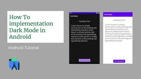 How to Implement Dark Mode in Android Studio | Dark Mode for Android App