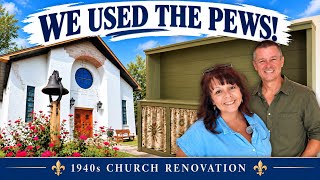 We Built a Pantry Cupboard Using Our Original Church Pews | 1940s Church To Home Renovation