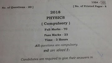 JAC Board Question Paper 2018|Class 12th|Physics