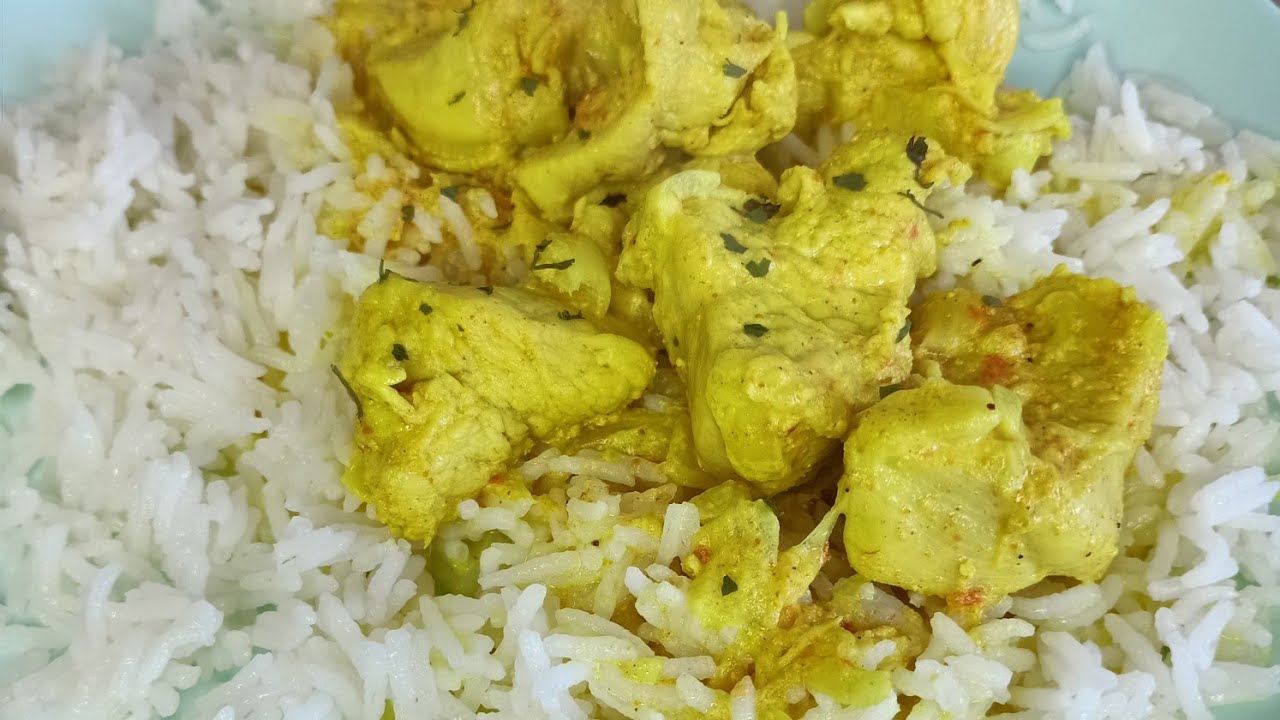 Pollo al curry con arroz basmati, fácil y rico con Thermomix