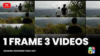 Instagram trending 3 layout video collage | split screen |mobile tutorial | malayalam | PHOTOGRID+