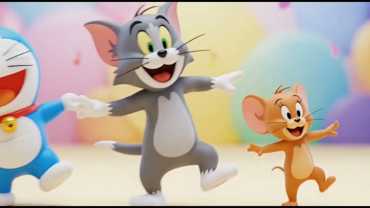 Doraemon, Fun Friends Song for Kids Happy Dance with Doraemon, Tom & Jerry | Nursery Rhymes 