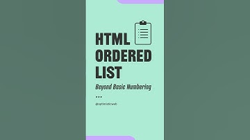 Take Your Lists to the Next Level - HTML Ordered List Element