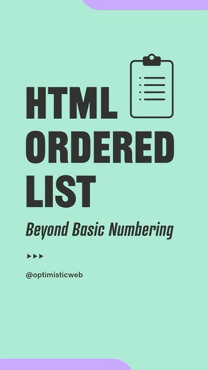 Take Your Lists to the Next Level - HTML Ordered List Element - YouTube