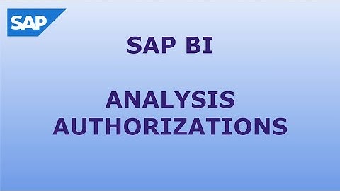 SAP BI Analysis Authorizations
