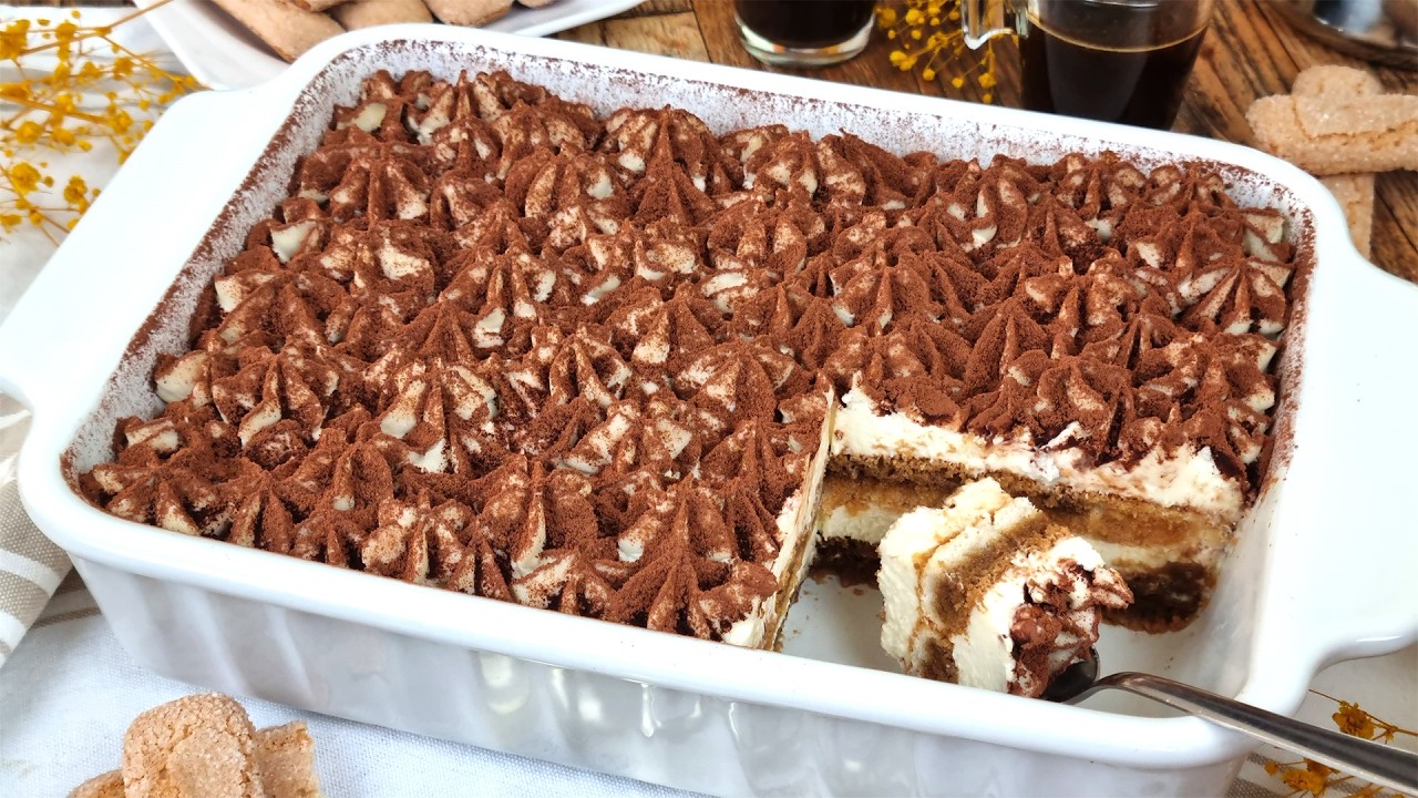 El TIRAMISÚ (Sin Huevo) Más Fácil ¡Solo 3 Pasos!