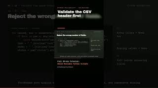Validate CSV Headers Before the Values (Python) #shorts