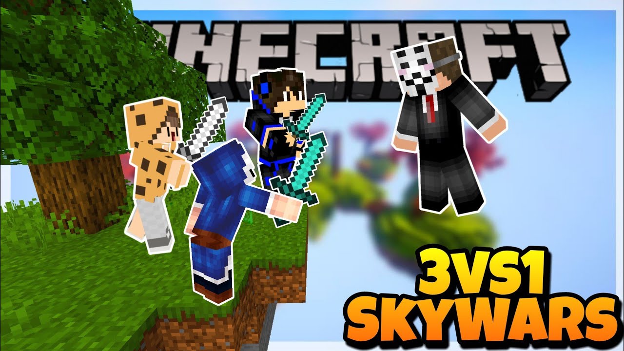 Minecraft Hive SKYWARS FUNNY MOMENTS [Trios] - 3 vs 1 Hacker [MCPE ...