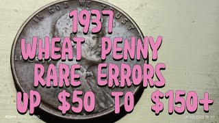 1937 Wheat Penny , Rare Errors & Value! & Up $50 To $150+ #RareCoins #CoinError #RareFinds