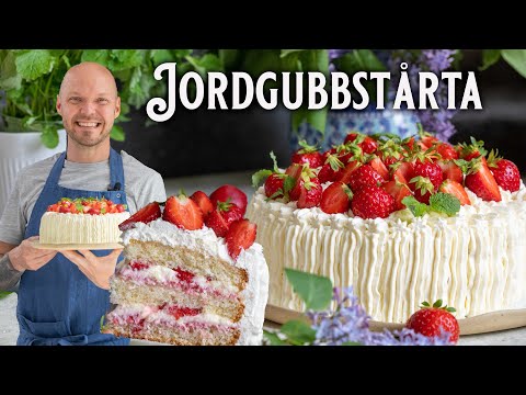 Video: Keso Tårta Med Gelé Och Jordgubbar