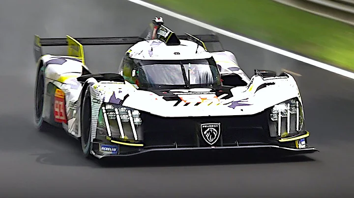 Peugeot 9X8 EVO 2025 Hypercar RAW Twin Turbo V6 engine Sound testing flat-out at Monza circuit!