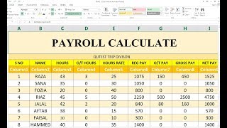 #113 How To Make Payroll Calculator in Excel Hindi.