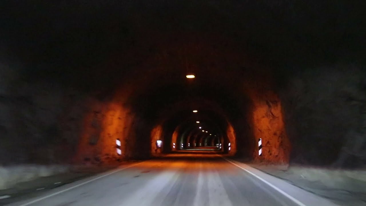 Driving through Norway's tunnels