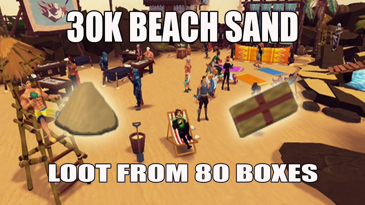 [Runescape 3] Loot from 30k Beach Sand 80 Small Mystery Boxes Build