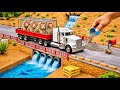 DIY Mini Tractor Builds a Strong Brick and Concrete Bridge for Trucks After a Crocodile Destroyed It