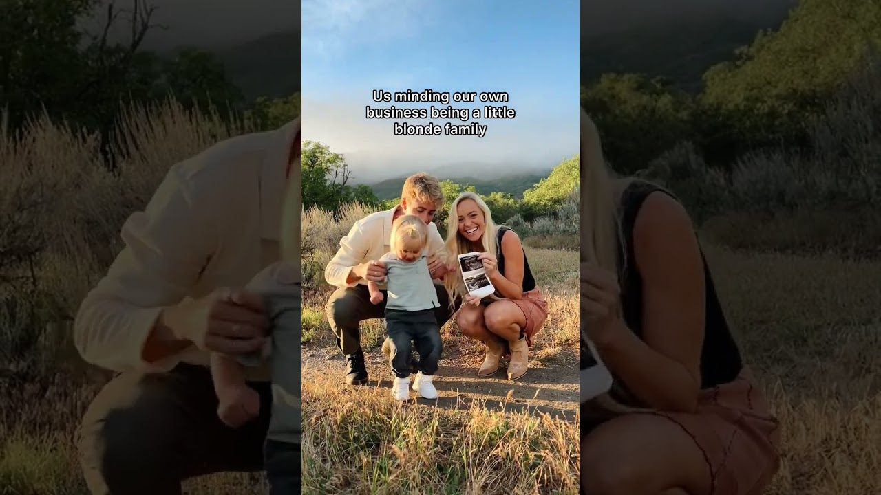 Us minding our own business being a little blonde family 