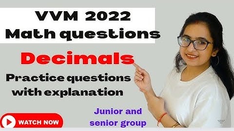 VVM exam 2022| VVM Maths Preparation (Decimals)| Maths Practice questions for all competitive exams.