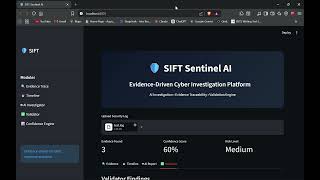 SIFT Sentinel AI | Evidence-Driven Cyber Investigation Platform
