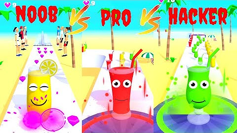 Noob vs pro vs hacker 👿 juice run game #juicerun #juicerun3d