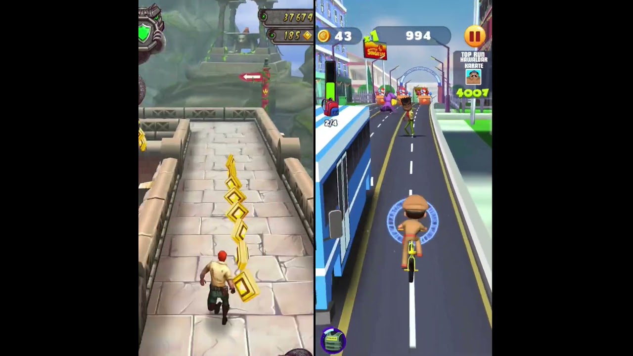 Tough Competition Between Temple Run 2 VS Little Singham Cycle Race