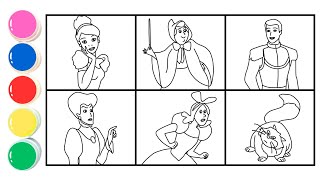 How to Draw Cinderella Characters  Cinderella, Fairy, Prince and Other for Kids, Toddlers
