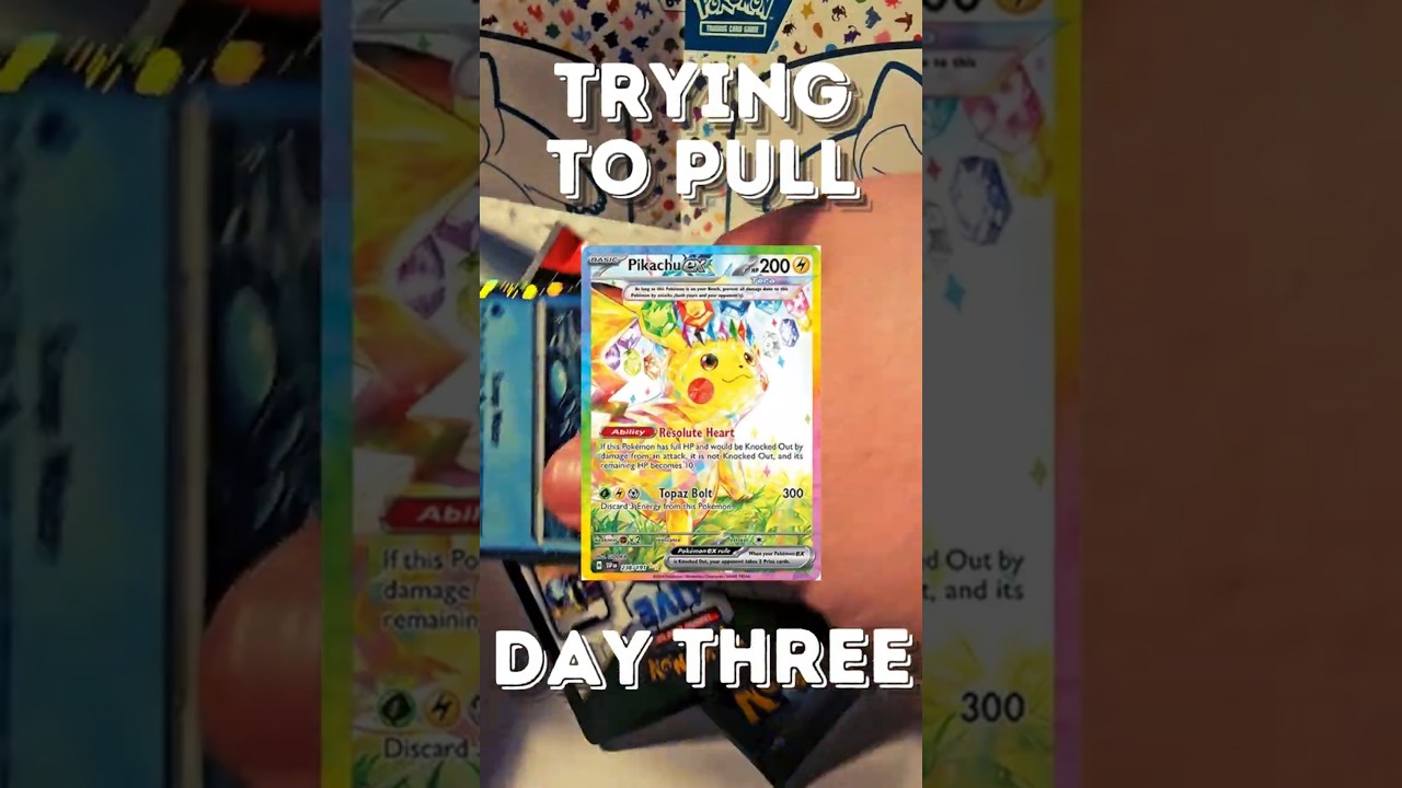 Challenge Day 3 | Hunting for Pikachu EX SIR | Pokemon Surging Sparks 