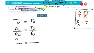 MAT 136 - Solving a distance, rate, time problem using a rational equation