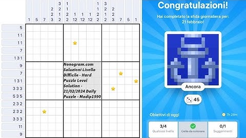 Nonogram.com Soluzioni Livello Difficile - Hard Puzzle Level Solution - Daily Puzzle - Madip1990