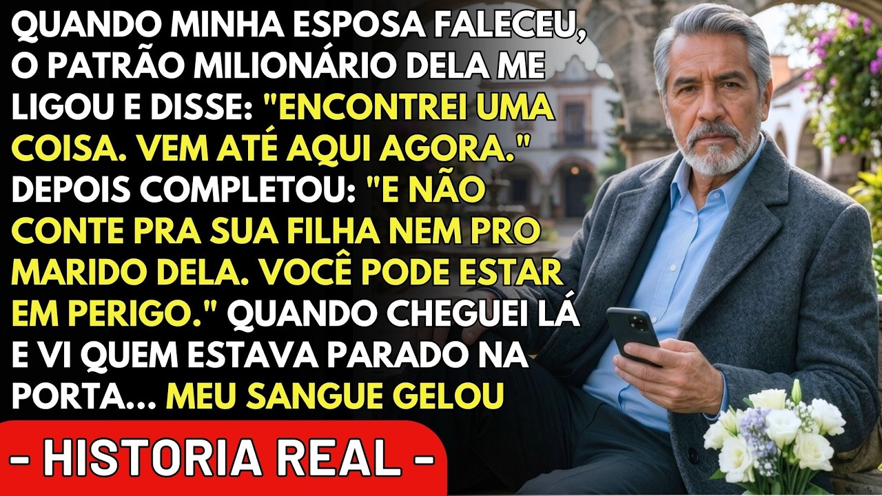 Minha esposa ainda não tinha sido enterrada direito quando meu celular vibrou no cemitério. Era o patrão dela, um velho milionário que não saía de casa fazia anos. A voz dele estava quebrada,...