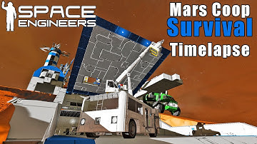 Mars Coop Survival Timelapse Welding Crane & Garage Door / Part 10 - Space Engineers