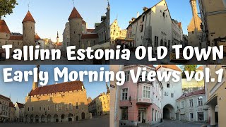 Estonia Tallinn OLD TOWN Early Morning Views Part 1: Town Hall Square [4K]