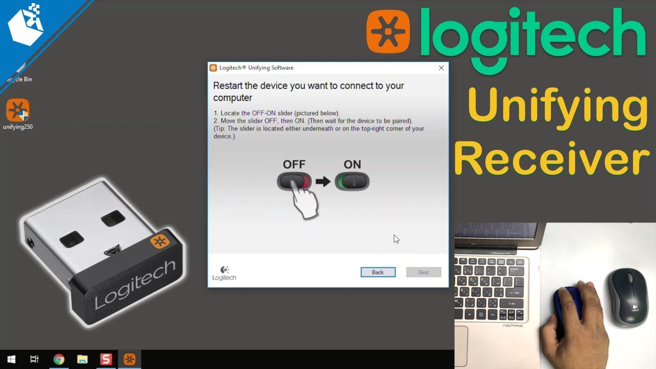 lommeregner Løsne kartoffel How to Pair Logitech Unifying Wireless Receiver [Hindi] - YouTube