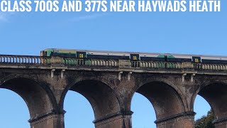 Class 700s and class 377 near Haywards Heath