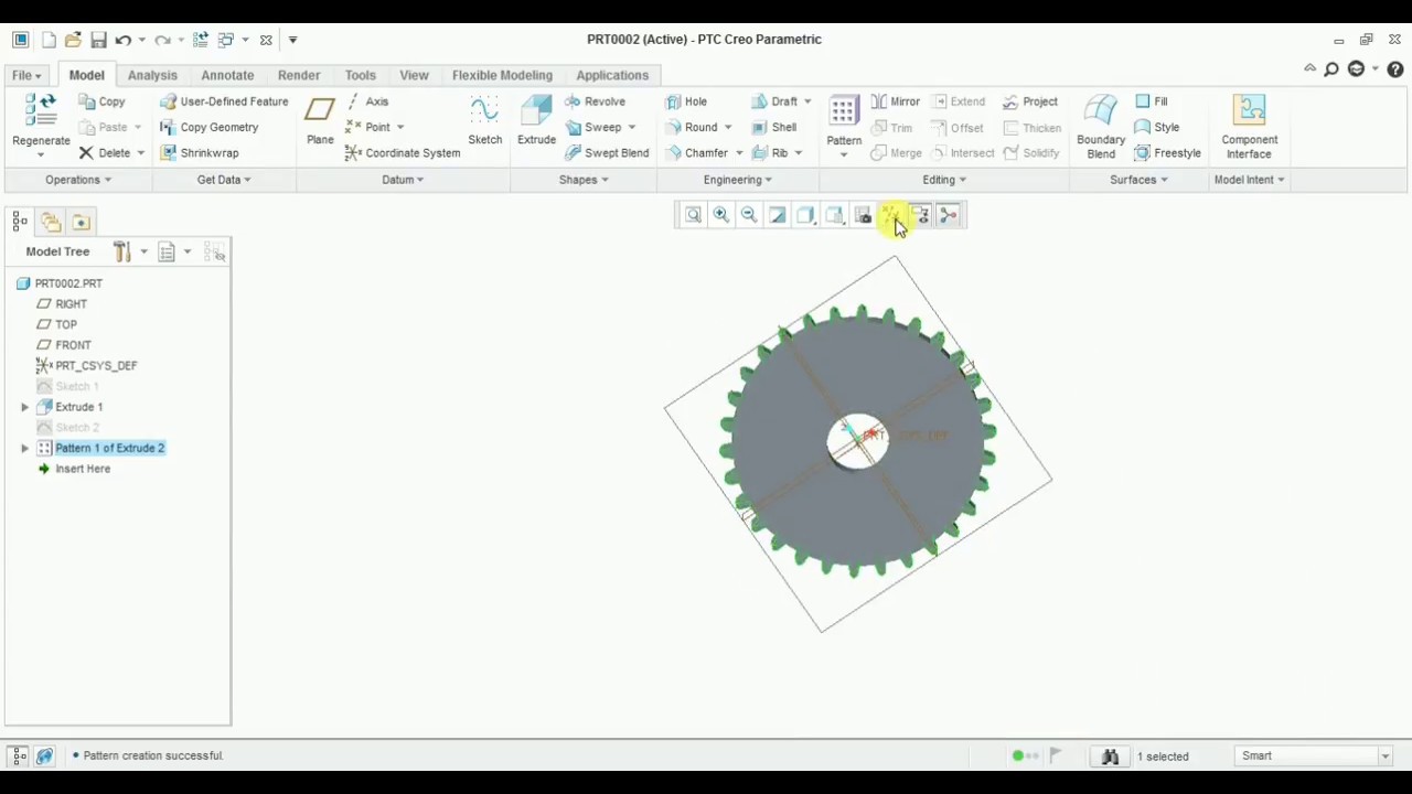 How to design spur gear under 2 mins in CREO YouTube