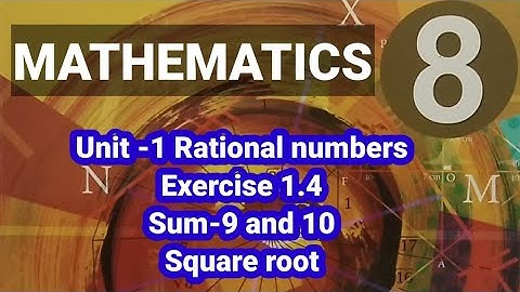 8th standard maths unit 1 exercise 1.4 sum 9 and 10 square root