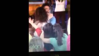 Bruno hugging fans