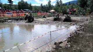 Rider gets thrown from his ATV at Jericho mud race