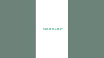Sum of 2D Array | C++ Language | Learnplusplus #cpp #programming #status