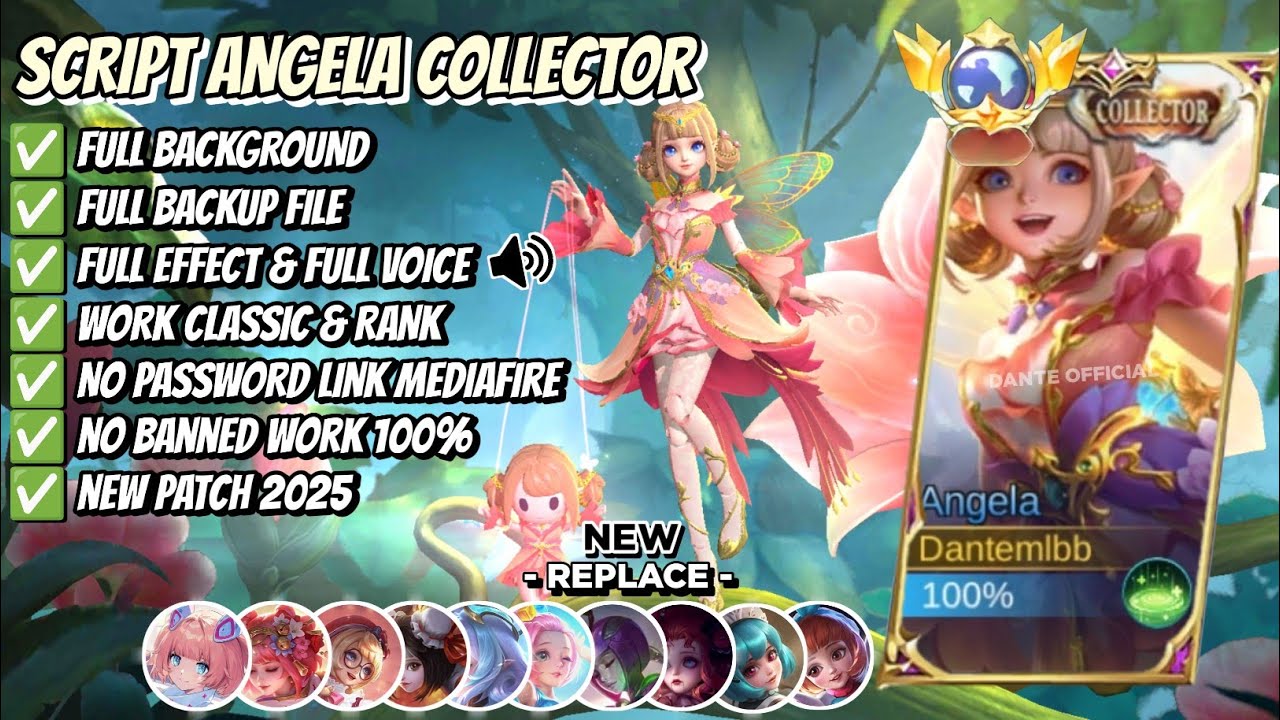 Script Skin Angela Collector - Floral Elf No Password | Full Effect Voice | Patch Terbaru