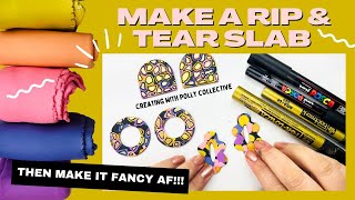 Polymer Clay - Rip & Tear Slab including Epoxy Resin Doming