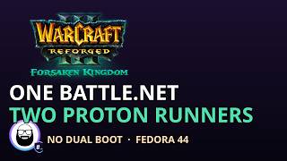Warcraft III + WoW Forever on Linux — one Battle.net install, two Proton runners screenshot 5