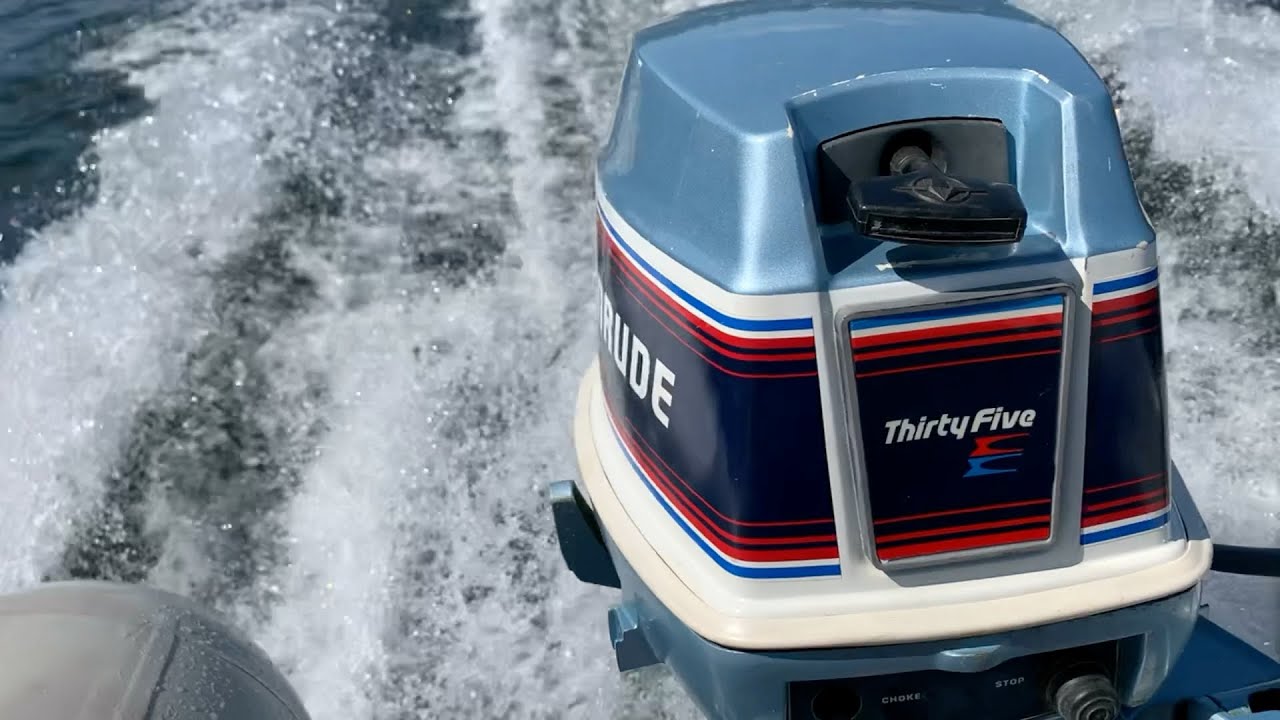Evinrude 35hp 1981 On A 10 Foot Rib Inflatable Boat Test After Service 