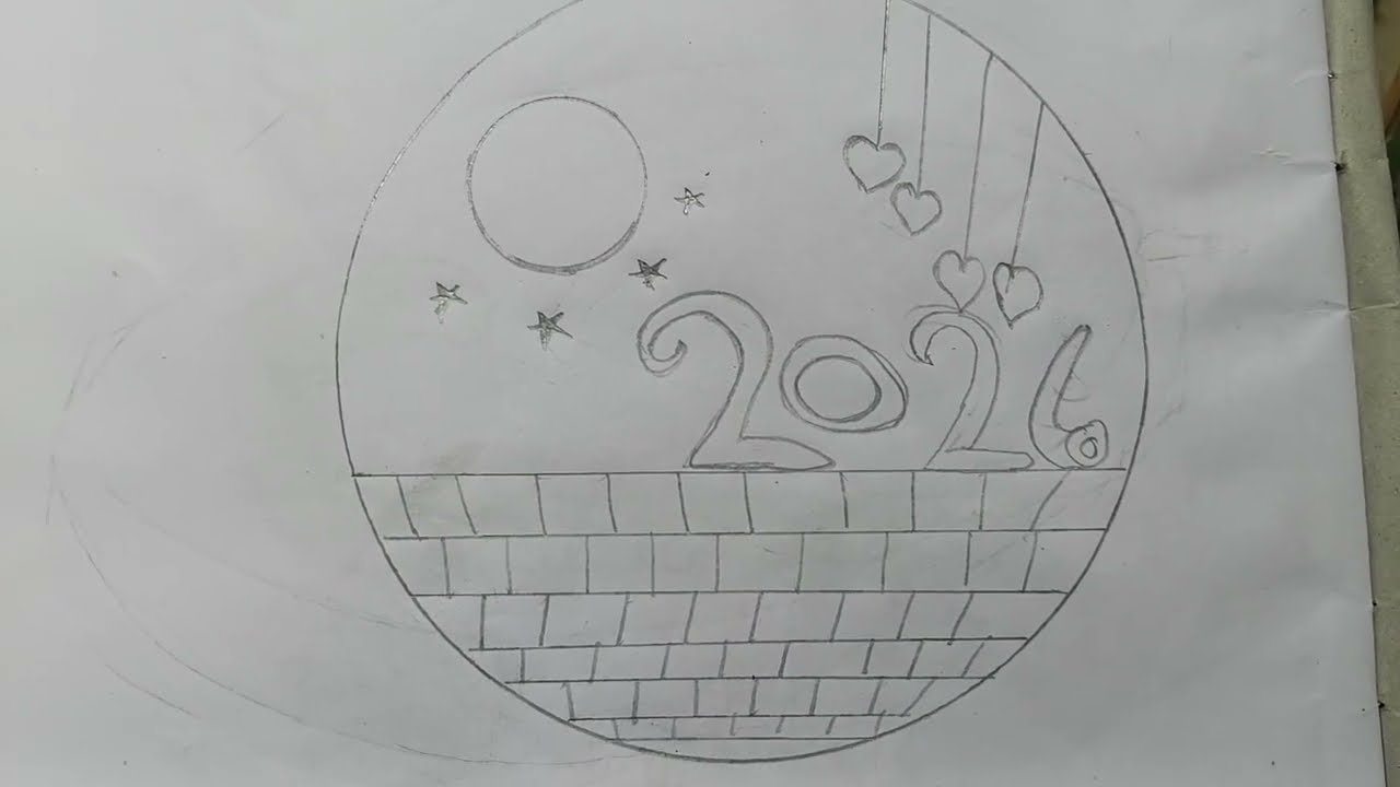 Happy new year drawing 