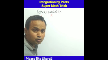 Super Math Trick Integration by Parts JEE Mains/NDA/Airforce/      Navy/UPTGTPGT Math 2021/#shorts