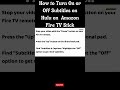 How to Turn On or Off Subtitles on Hulu on Amazon Fire TV Stick #shortvideo #shorts #firetv