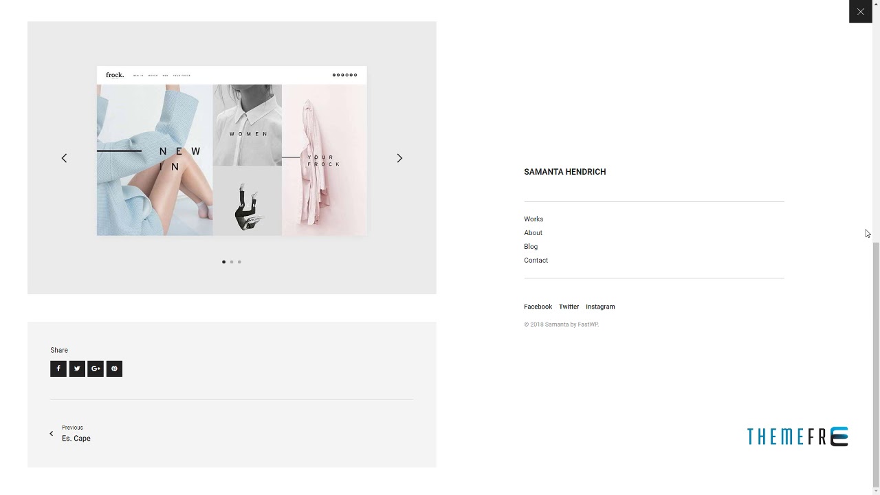 Samanta - Minimal Portfolio WordPress Theme Lennox Creighton