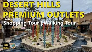 Walking Through Desert Hills Premium Outlets in Cabazon | California 🇺🇸 | 4K Walking Tour