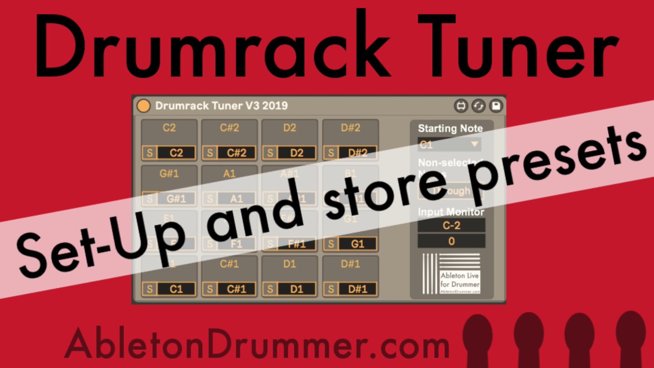 Drumrack Tuner Tutorial Part 1   Set Up and Store Presets   AbletonDrummer
