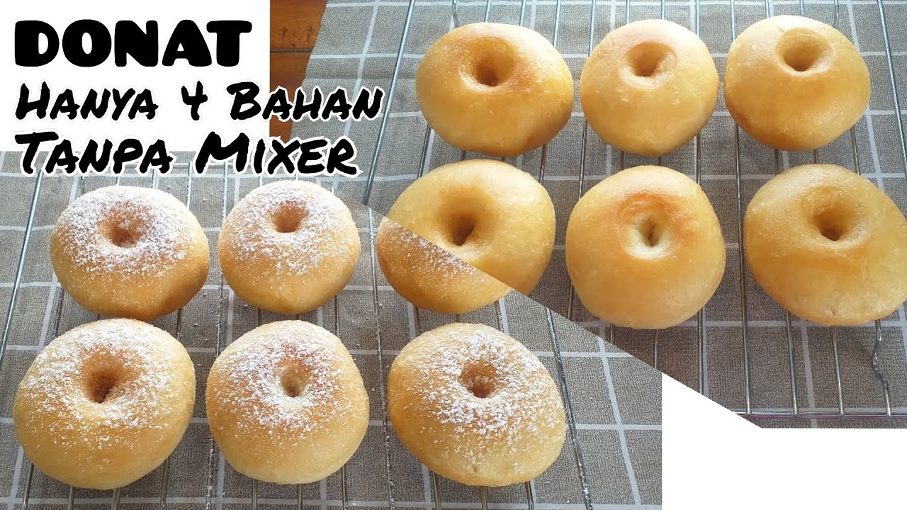 Resep Donat 4 Bahan tanpa Mixer & Kentang Takaran Sendok YouTube