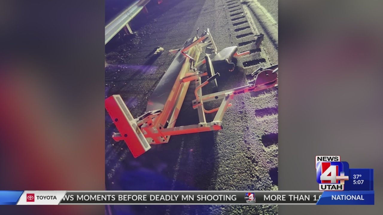 5 vehicles hit exercise equipment on I-15 near Arizona-Utah border
